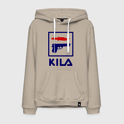 Толстовка-худи хлопковая мужская Kila Fila, цвет: миндальный