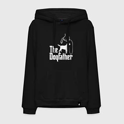 Толстовка-худи хлопковая мужская The Dogfather - пародия, цвет: черный