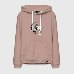 Толстовка-худи хлопковая мужская Snoopy, цвет: пыльно-розовый