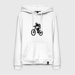 Толстовка-худи хлопковая мужская Велоспорт Z, цвет: белый