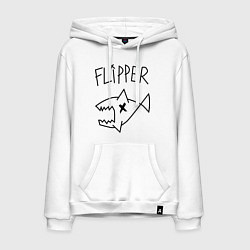 Толстовка-худи хлопковая мужская Nirvana Flipper, цвет: белый
