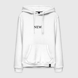 Толстовка-худи хлопковая мужская NEW, цвет: белый