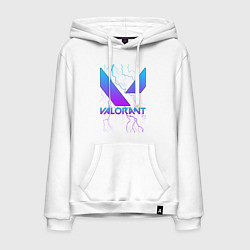 Толстовка-худи хлопковая мужская VALORANT, цвет: белый