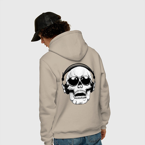Мужская толстовка-худи Skull Music lover / Миндальный – фото 4