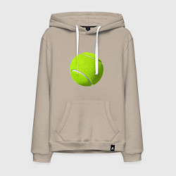 Толстовка-худи хлопковая мужская Теннис, цвет: миндальный