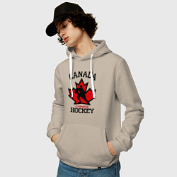 Толстовка-худи хлопковая мужская Canada Hockey, цвет: миндальный — фото 2