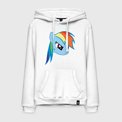 Толстовка-худи хлопковая мужская Rainbow Dash, цвет: белый