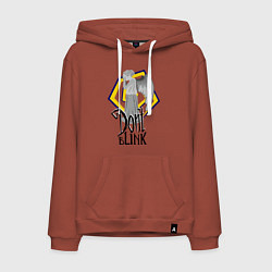 Толстовка-худи хлопковая мужская Don't blink, цвет: кирпичный