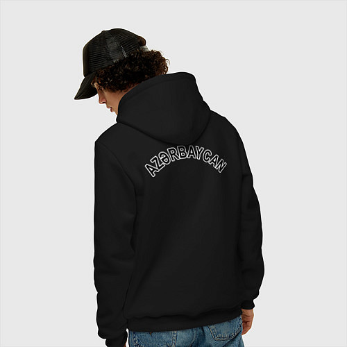 Мужская толстовка-худи Азербайджан / Черный – фото 4