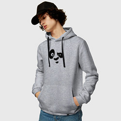 Толстовка-худи хлопковая мужская Панда, цвет: меланж — фото 2