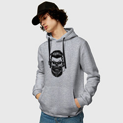 Толстовка-худи хлопковая мужская Hipster, цвет: меланж — фото 2