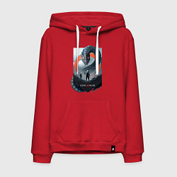 Толстовка-худи хлопковая мужская Кратос и Атрей, цвет: красный