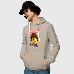 Толстовка-худи хлопковая мужская ROBLOX, цвет: миндальный — фото 2