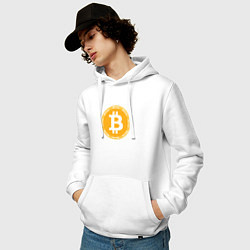Толстовка-худи хлопковая мужская Bitcoin Биткоин, цвет: белый — фото 2