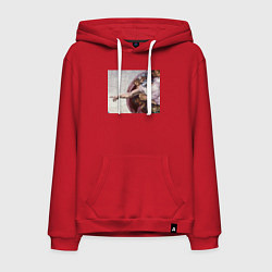 Толстовка-худи хлопковая мужская Искусство, цвет: красный