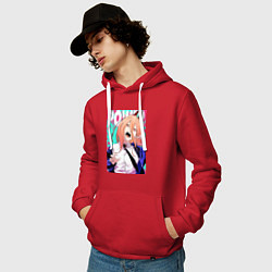 Толстовка-худи хлопковая мужская POWER CHAINSAW MAN ANIME, цвет: красный — фото 2