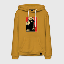 Толстовка-худи хлопковая мужская Daft Punk, цвет: горчичный