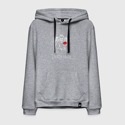 Толстовка-худи хлопковая мужская DEATH NOTE ТЕТРАДЬ СМЕРТИ, цвет: меланж