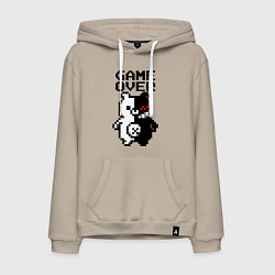Толстовка-худи хлопковая мужская MONOKUMA GAME OVER, цвет: миндальный
