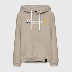 Толстовка-худи хлопковая мужская Renault Passion for life, цвет: миндальный