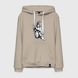 Толстовка-худи хлопковая мужская Евангелион, цвет: миндальный