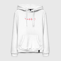Толстовка-худи хлопковая мужская Медсестра Стетоскоп Z, цвет: белый