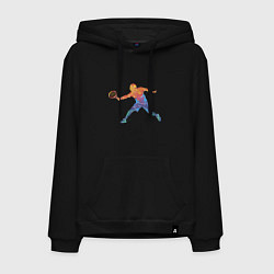Толстовка-худи хлопковая мужская Tennis player - man, цвет: черный