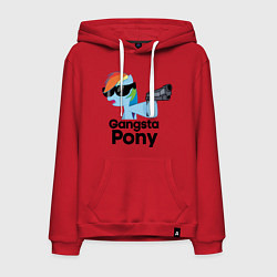 Толстовка-худи хлопковая мужская Gangsta pony, цвет: красный