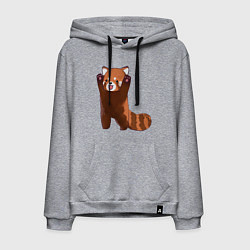 Толстовка-худи хлопковая мужская Нападение милой панды, цвет: меланж