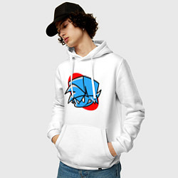 Толстовка-худи хлопковая мужская Boyfriend Friday Night Funkin, цвет: белый — фото 2