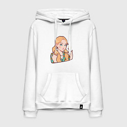 Толстовка-худи хлопковая мужская Go Won, цвет: белый