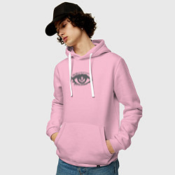 Толстовка-худи хлопковая мужская Crypto view, цвет: светло-розовый — фото 2