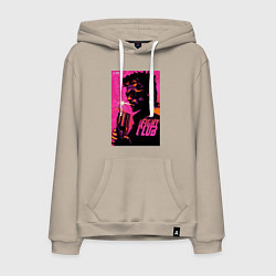 Толстовка-худи хлопковая мужская Тайлер Дёрден, Бойцовский клуб, цвет: миндальный