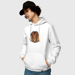 Толстовка-худи хлопковая мужская Father Lion, цвет: белый — фото 2