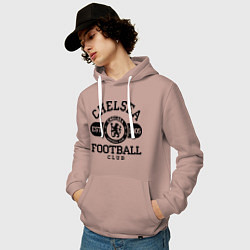 Толстовка-худи хлопковая мужская Chelsea Football Club, цвет: пыльно-розовый — фото 2