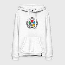 Толстовка-худи хлопковая мужская Judo Federation, цвет: белый