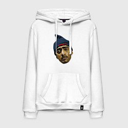 Толстовка-худи хлопковая мужская Nipsey Face, цвет: белый