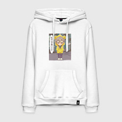 Толстовка-худи хлопковая мужская Злой аниме ребёнок Chibi Kid, цвет: белый