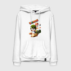 Толстовка-худи хлопковая мужская Worms3D, цвет: белый