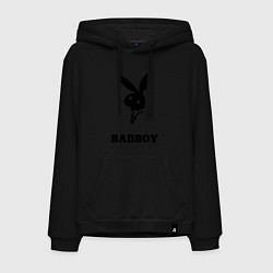 Толстовка-худи хлопковая мужская BAD BOY PLAYBOY, цвет: черный