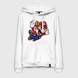Толстовка-худи хлопковая мужская Mario bros 3, цвет: белый