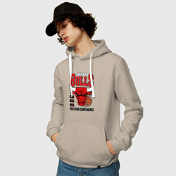 Толстовка-худи хлопковая мужская Chicago Bulls NBA, цвет: миндальный — фото 2