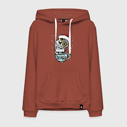 Толстовка-худи хлопковая мужская X-mas Owl, цвет: кирпичный
