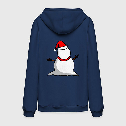 Мужская толстовка-худи Двухсторонний снеговик / Тёмно-синий – фото 2