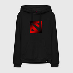 Толстовка-худи хлопковая мужская ЧЁРНО КРАСНОЕ ЛОГО ДОТА 2 DOTA 2 LOGO, цвет: черный
