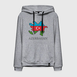 Толстовка-худи хлопковая мужская Map Azerbaijan, цвет: меланж