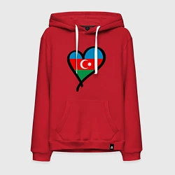 Толстовка-худи хлопковая мужская Azerbaijan Heart, цвет: красный