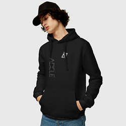 Толстовка-худи хлопковая мужская Adele - Logo, цвет: черный — фото 2