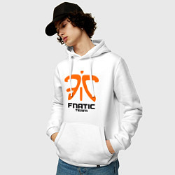 Толстовка-худи хлопковая мужская Dota 2: Fnatic Team, цвет: белый — фото 2