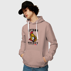 Толстовка-худи хлопковая мужская OTTAWA SENATORS ОТТАВА СЕНАТОРЗ, цвет: пыльно-розовый — фото 2